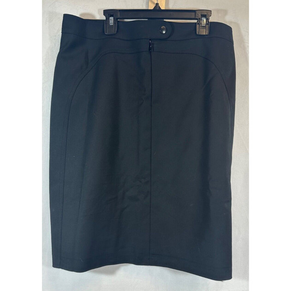 Akris Punto Black Knee Length Pencil Skirt Size 10 Career Stretch Lined A55 - Picture 2 of 8